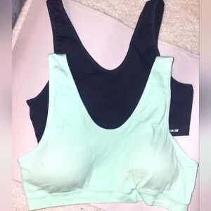 New Balance 2 Pack Mint Green and Black‎ Sports Bras Size Large
